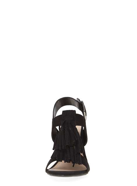 Black 'Susana' Tassel Sandals